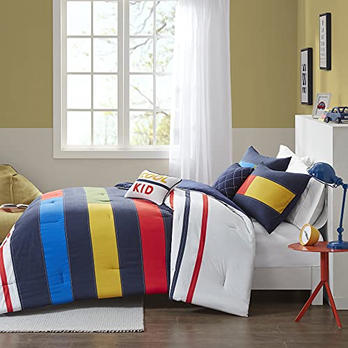 Urban Habitat Kids UHK10-0143 100% Cotton Comforter Set - Fun Print And Vibrant Color Modern Design All Season Cozy Bedding, Matching Shams, Decorative Pillow, Full/Queen, Multi Color Blocks thumb #1