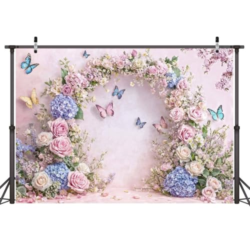 Fondo Fotográfico Mariposas y Flores 10x8ft miniatura 4