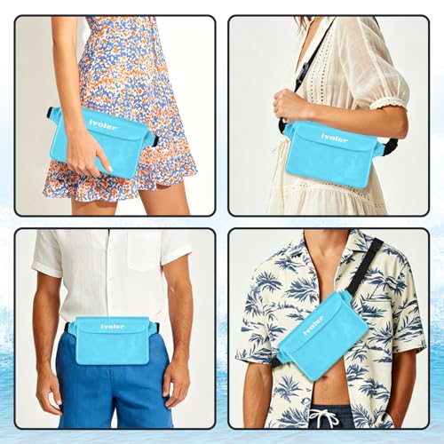 ivoler 2-Pack Waterproof Fanny Pack & Phone Pouch, Dry Bag for Passport, Phone & Wallet, Floating Waterproof Phone Case for Beach, Swimming, Kayaking, Boating, Cruise Essentials & Travel Blue miniatura 7