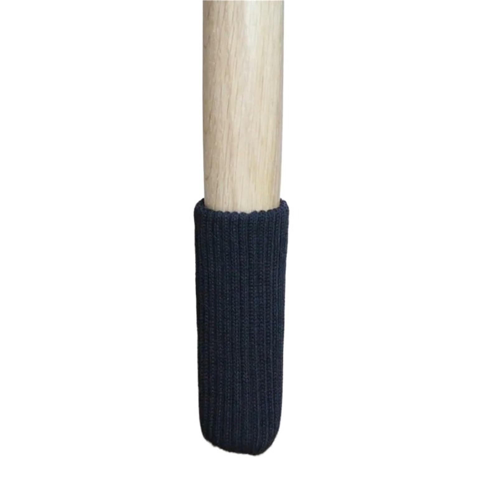 Knitted Table And Chair Leg Covers 8Pcs Knitted Chair Leg Socks Furniture Table Feet Leg Floor Protectors Covers Floor Protection Pads Moving Noise Reduction 4 * 11(Black)