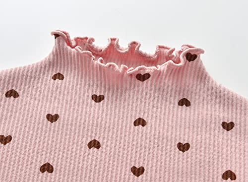 ASHER FASHION Girls Sweaters Soft Cotton Long Sleeve Sweater Toddler Heart Ruffle Pullover Blouses2