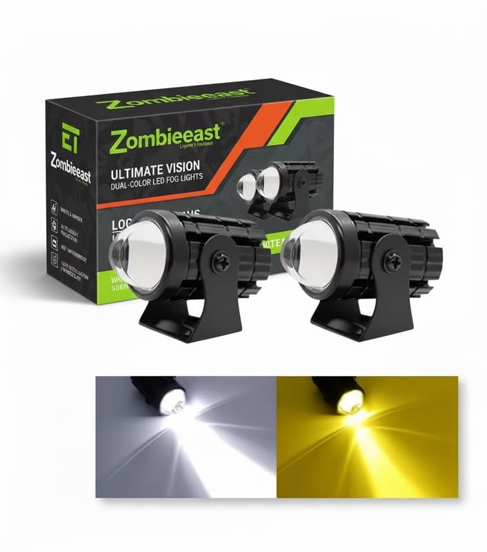 Zombieeast Bike Shotgun 40W Korean LED Dual Beam Fog Light 12-80V