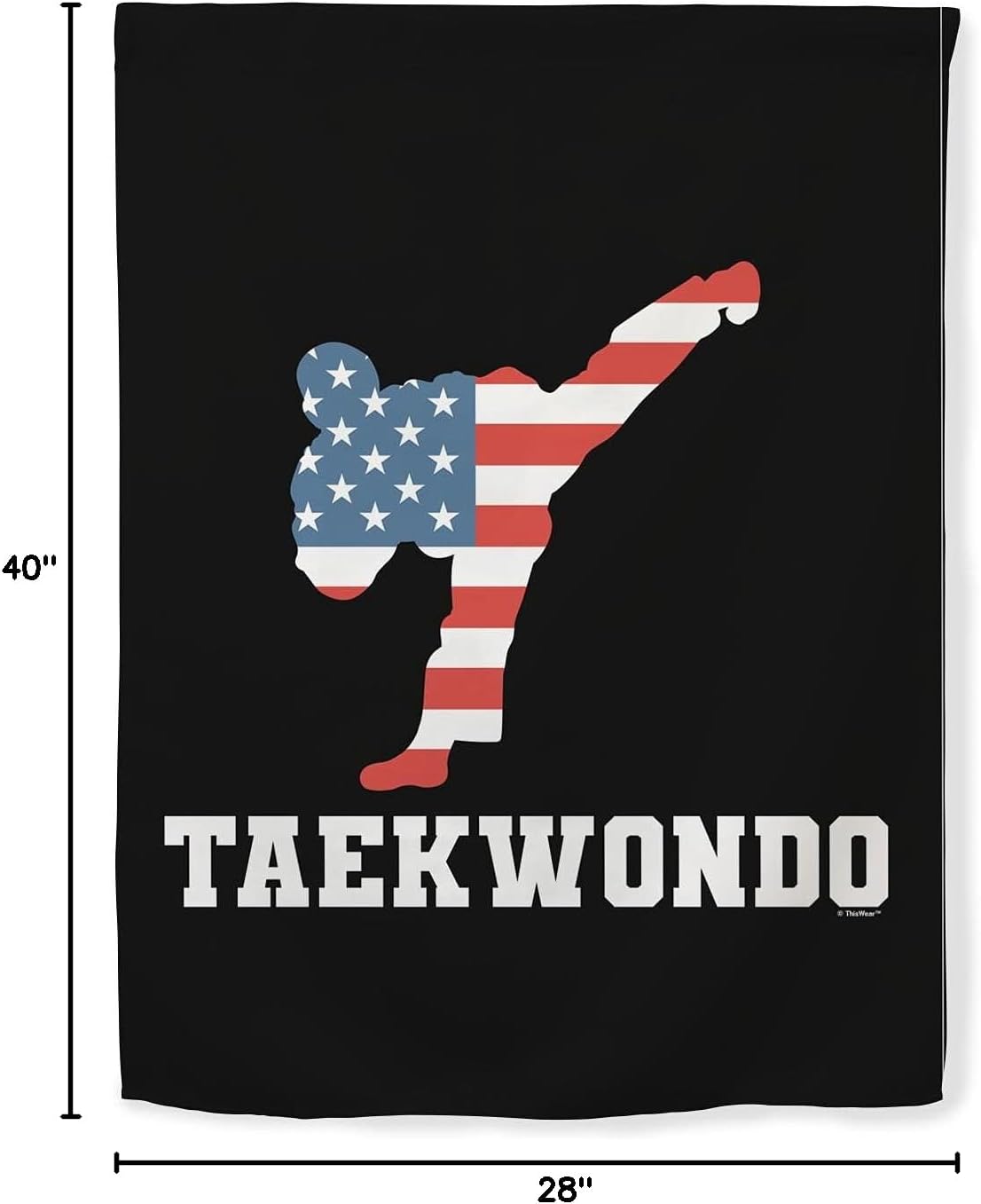American Pride Summer Games Gifts USA Sports Taekwondo Double Sided 28x40 House Flag