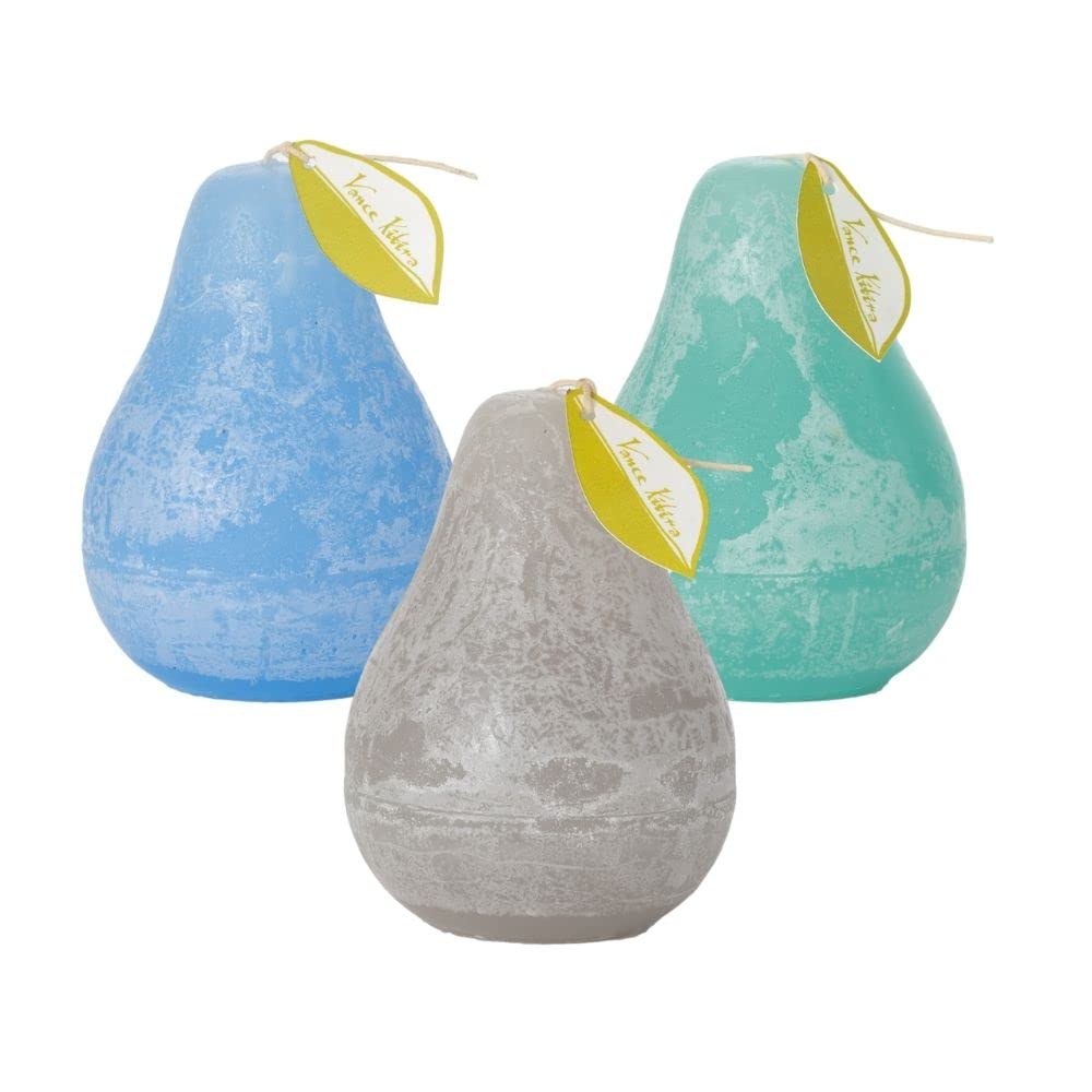 SullivansVance Kitira Pear Set of 3 Candles, Clean-Burning, Environmental-Friendly, Scentless, Real-Wax Candles, Home Décor, Hosting Décor
