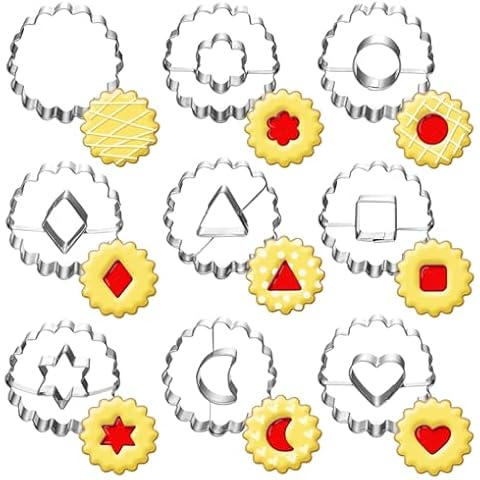 UKoosien Linzer Cookie Cutter Set of 9 Cover