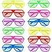 Produktbild Ouinne 12 Paar Shutter Shades Brille Gläser, Mode Kunststoff Jalousien Brille Sonnenbrille für Kostüm Party Club Tanz