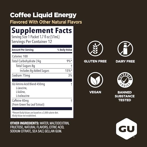 Image of GU Energy, Liquid Energy, Coffee - 12 Count