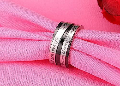 Love Birds Crystal Couple Rings - 316L Stainless Steel