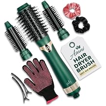 Asani Hot Air Brush - Multipurpose Blow Dryer Brush with Interchangeable Heads, Heated Round Brush for Curling or Straightening, Volumizer and Styling Tool for All Hair Types