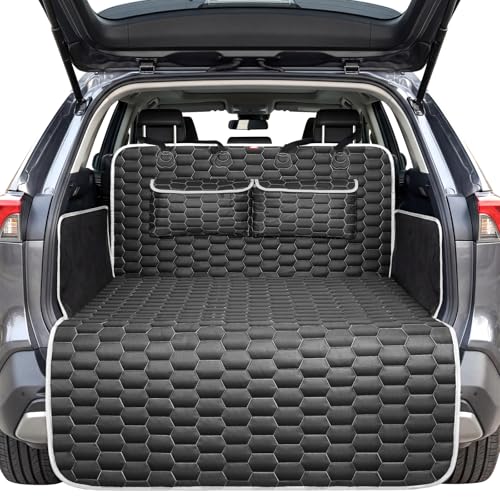 Oasser Protection Coffre Voiture Chien Housse de Protection Couverture de Coffre Imperméable et Antidérapant, 2 Grandes Poches, 185 x 102cm