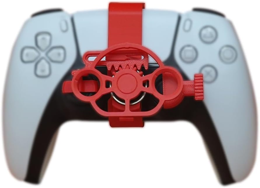 Compact Mini Steering Wheel for PS5 Racing Games Providing Immersive Simulation Control and Smooth Gameplay Performance (red)