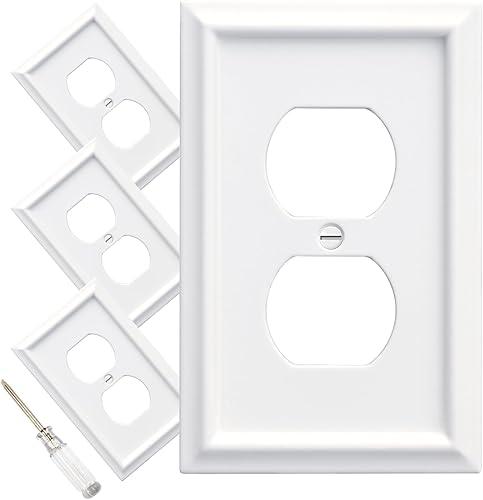 Cubiertas para Tomacorrientes Dúplex de Pared, Cubierta Clásica para Interruptor de Luz Blanco  Placa de Cubierta de Tomacorriente Eléctrico de