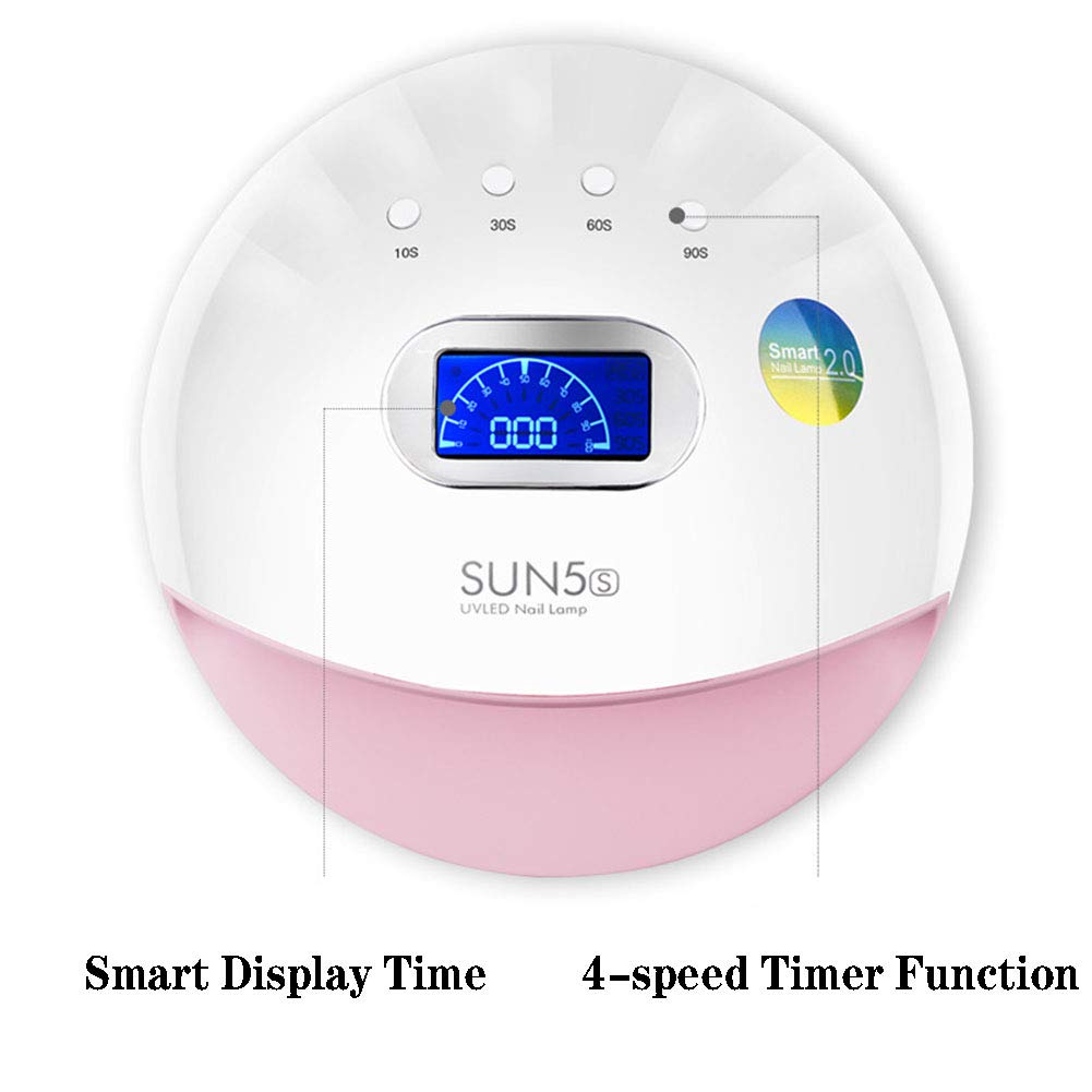 Lámpara para Uñas, 72W Profesional UV LED Gel Secadora De Uñas Luz Smart Auto-Sensing with 4 Timer Setting 10/30/60 / 99S