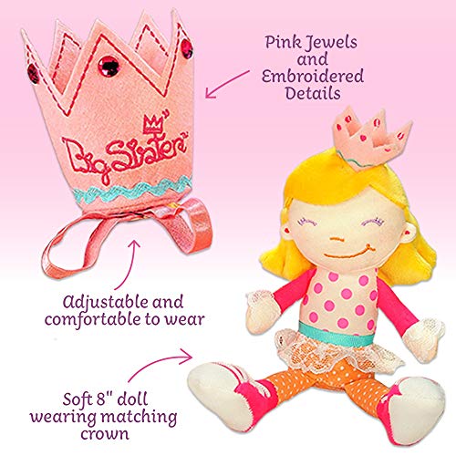 Big Sister Gift Set- I Hereby Crown You Big Sister Book, Doll, and Child Size Crown - Thumbnail 4
