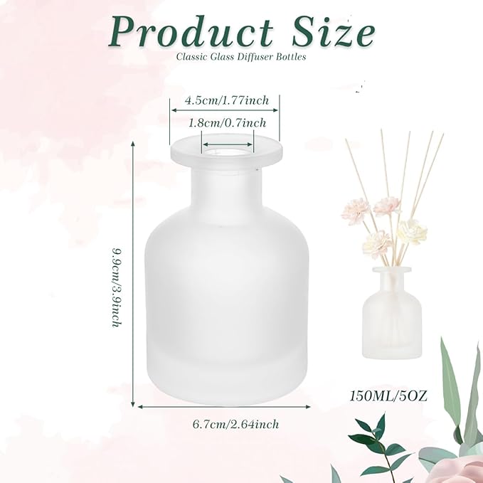 Botella difusora de vidrio blanco esmerilado vacía 150ml miniatura 3