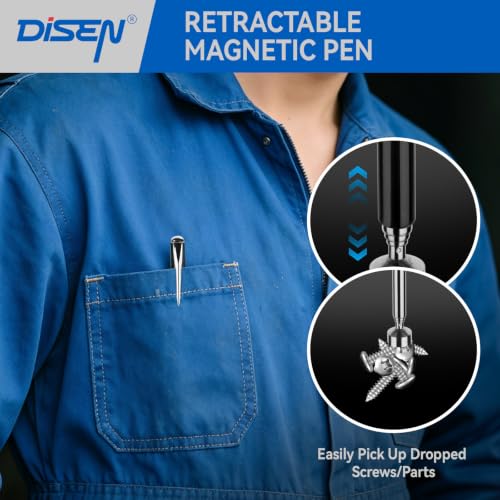 Image of DISEN 10 PCS Extra Long Wrench Set, Double Box End Wrench Set with a Magnetic Pickup Tool