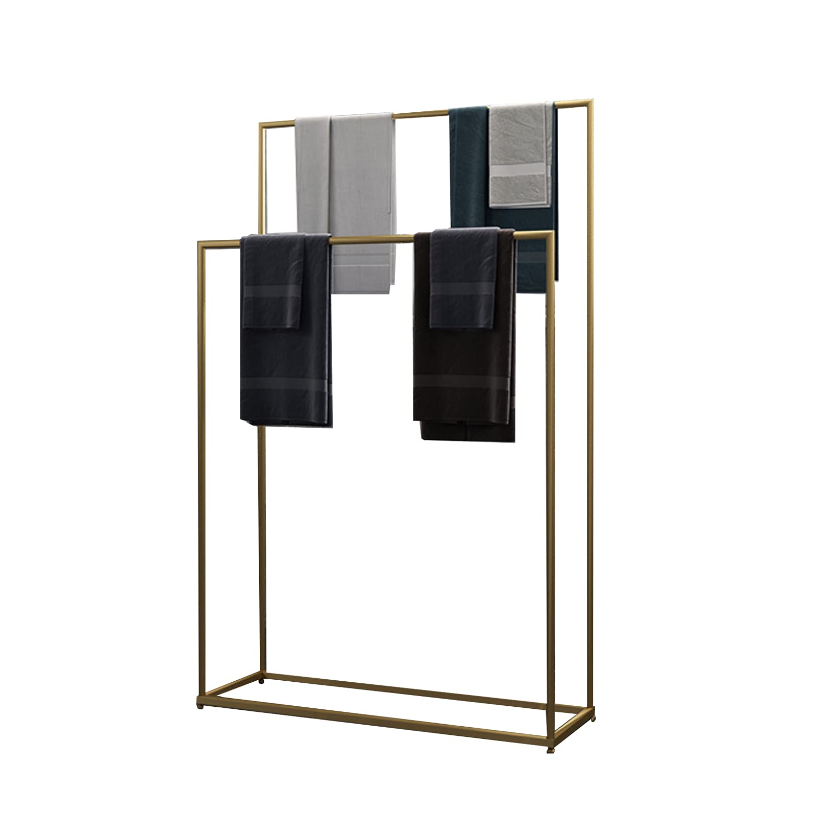 DKRAHRJJ Metal Freestanding Towel Rack 2 Tier Towel Bar Stand for Bathroom, Blanket Holder Organizer Hand Towel Holder Bathroom Accessories/D/70Cm/28Inch