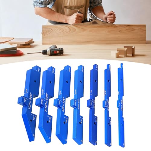 Lot de 7 jauges de travail du bois réglables pour des mesures de table