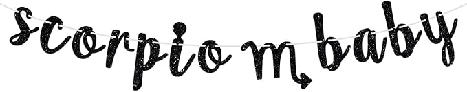 Scorpio Baby Birthday Banner, Zodiac Scorpio Season Bunting Sign, Horoscope/Astrology Birthday/Baby Shower Party Decorations Supplies