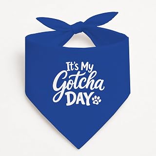 It’s My Gotcha Day Dog Bandana, Pet Triangle Scarf for Adoption Anniversary Party Photo Outfit, Puppy Neckerchief for Small Medium Dogs (Royal)
