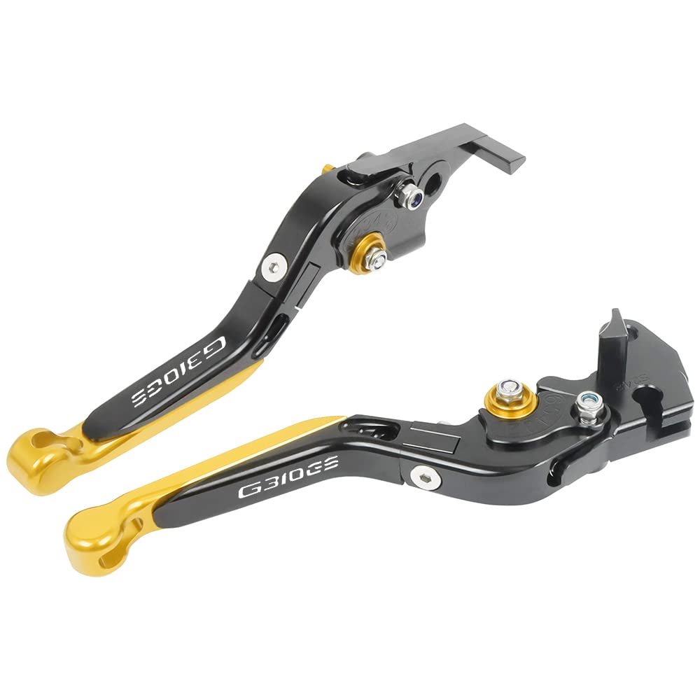 Beqlxta Yellow-1 Brake Clutch Adjustable Lever​ For G310gs G 310Gs G310 Gs 310 2021-2023 Motorcycle Adjustable Cnc Brake Clutch Levers Folding Extendable Handles Lever(Yellow-1)