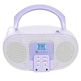SingingWood GC01 Macarons Series Portable CD Player Boombox with AM FM Stereo Radio Kids CD Player LCD Display, Front Aux-in Port Headphone Jack, Supported AC or Battery Powered -Lavender