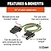 CURT 58380 Vehicle-Side and Trailer-Side 4-Pin Flat Wiring Harness with 12-Inch Wires