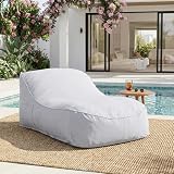 Christopher Knight Home Hilar Outdoor Bean Bag Chair, Fabric Bean Bag Lounger for Adults and Kids, Outdoor Comfy Reading Chair, Patio Lounge Sofa for Poolside Garden, Gray