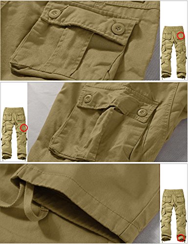 Image of Match Men's Wild Retro Multi-Pockets Utility Casual Cotton Cargo Trousers #3357