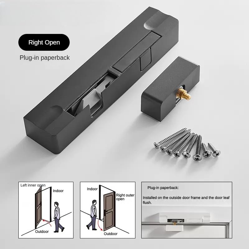 Sportello di arresto automatico della porta a induzione, attrezzatura chiusura, buffer hardware supporto silenzioso(Black Right Side Open)
