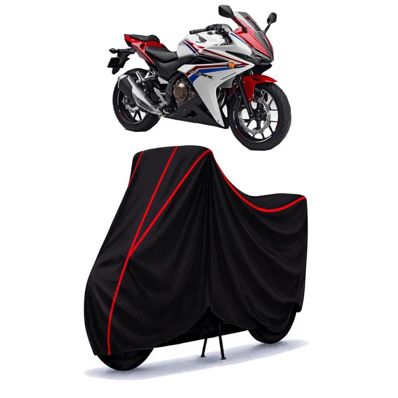 Image of CBR 400 RR Water Resistant Bike Cover for All Motorcycles & Rain | Heavy Duty Taffeta Fabric | UV Protection, Dustproof, Scratchproof | All Weather Two Wheeler Body Cover with Elastic Bottom
