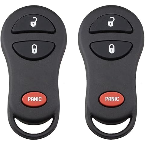 Replacement Key Fob for 2002-2005 Dodge Ram Truck 1500 2500/2001-2004 Dakota/2001-2003 Durango/2001-2003 Grand Caravan Keyless Entry Remote (GQ43VT17T), Set of 2 Cover