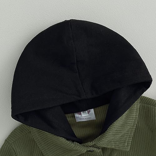 Thorn Tree Boys Fall Winter Clothes Corduroy Button Down Jacket Hooded Outerwear Little Kids Autumn Top3