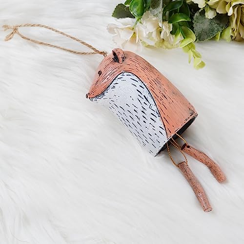 Soulnioi Resin Animal Wind Chimes Hanging Crafts Outdoor Handmade Art Wind Bell Ornament with Mini Bell Ideas Garden Decoration for Outdoor Backyards Patio Christmas Home Decor-Groundhog - Image 3