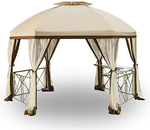 Top Telo Copertura per Gazebo di Ricambio 3x3mt con Airvent 180gr (Ecru