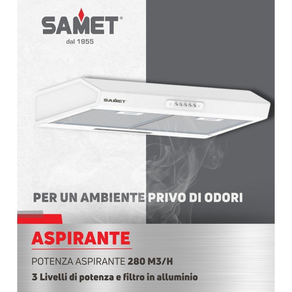 Gruppo cappa sottopensile Tornado 90 bianco Samet