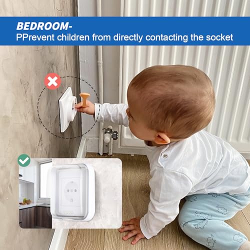 Schalter Abdeckung Steckdosenabdeckung, 2 Stück Steckdose Abdeckung Typ 86 Flip Outlet Box Hauchdünn Selbstklebend Wasserdicht Steckdosenschutz Abdeckungen für Badezimmer Zuhause, Transparente