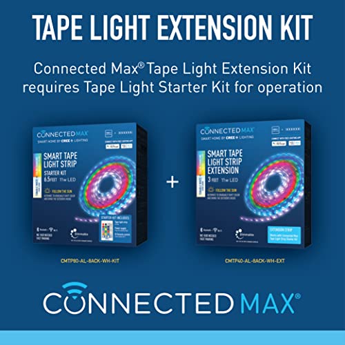 Image of Cree Lighting Connected Max Smart Tape Light Extension Kit, Color Changing Tape Light Kit, 11W, Tunable White 2200K-6500K, 3 Ft, 1 Pack
