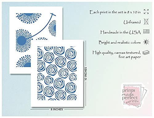 Miniatura 2 de Mid Century Modern Wall Art Prints - Botanical Abstract Pattern Wall Decor - (Set of 6) - 8x10 - Unframed (Blue)