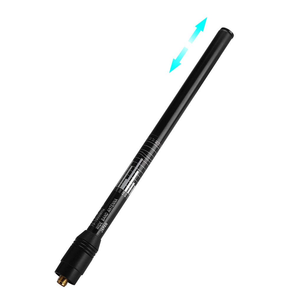 2,15 DBI Antena Teleskopowa Złącze Anteny Przedłużenia Anteny SMA-Female 144/430 MHz TX 70-1000 MHz RX Wysoki Wzrost 19-110 Cm z mosiężną końcówką dla Radia Skanera HT