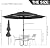 10 ft 3-Tiers Patio Umbrella Outdoor Patio Market Umbrella with 32 Solar LED Lights and Tilt (Black)