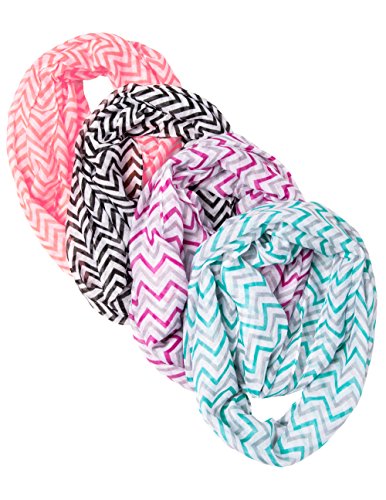 Caramel Cantina 4 Pack Soft Chevron Infinity Scarf