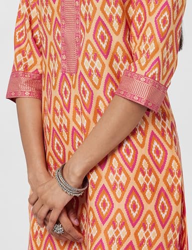 Image of Libas Printed Cotton Straight Kurta with Palazzo and Dupatta