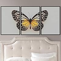 3 Piece Framed Canvas Wall Art Colorful Butterfly Insects Canvas Prints Home Artwork Decoration for Living Room,Bedroom - 16