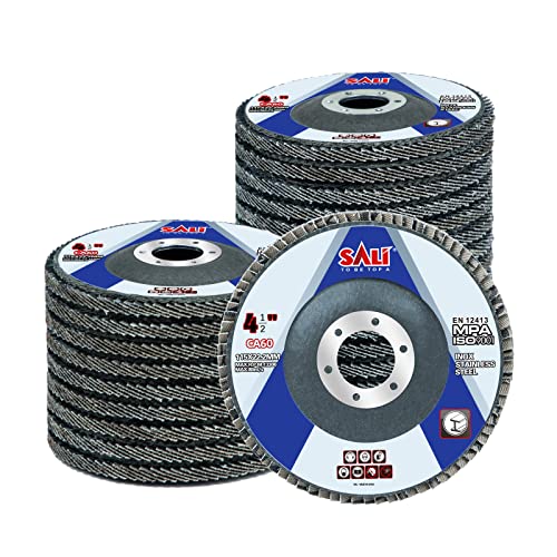 Sali 24 Pack Flap Disc 60 Grit 4.5" x 7/8-Inch Sanding Disc Bevel Type #29 Premium and Industrial Grade Angle Grinder Grinding Wheel High Performance Edge Grinding by SALI - Used condition - US$20.91