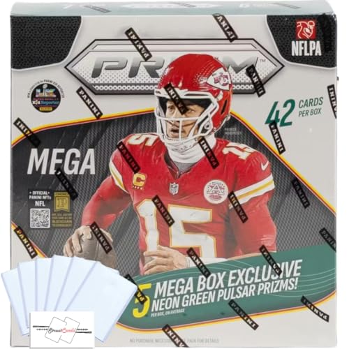 2025 Prizm Football Mega Box with 42 Trading Cards + 6 Toploaders and StreetCards Magnet!