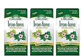 Espoma Organic Iron-Tone 3-0-3 Organic Fertilizer and Plant Food to Help Correct Iron Deficiency (Chlorosis). 5 lb. Bag. Turns Yellow to Green, Non Staining Iron - 3 Pack