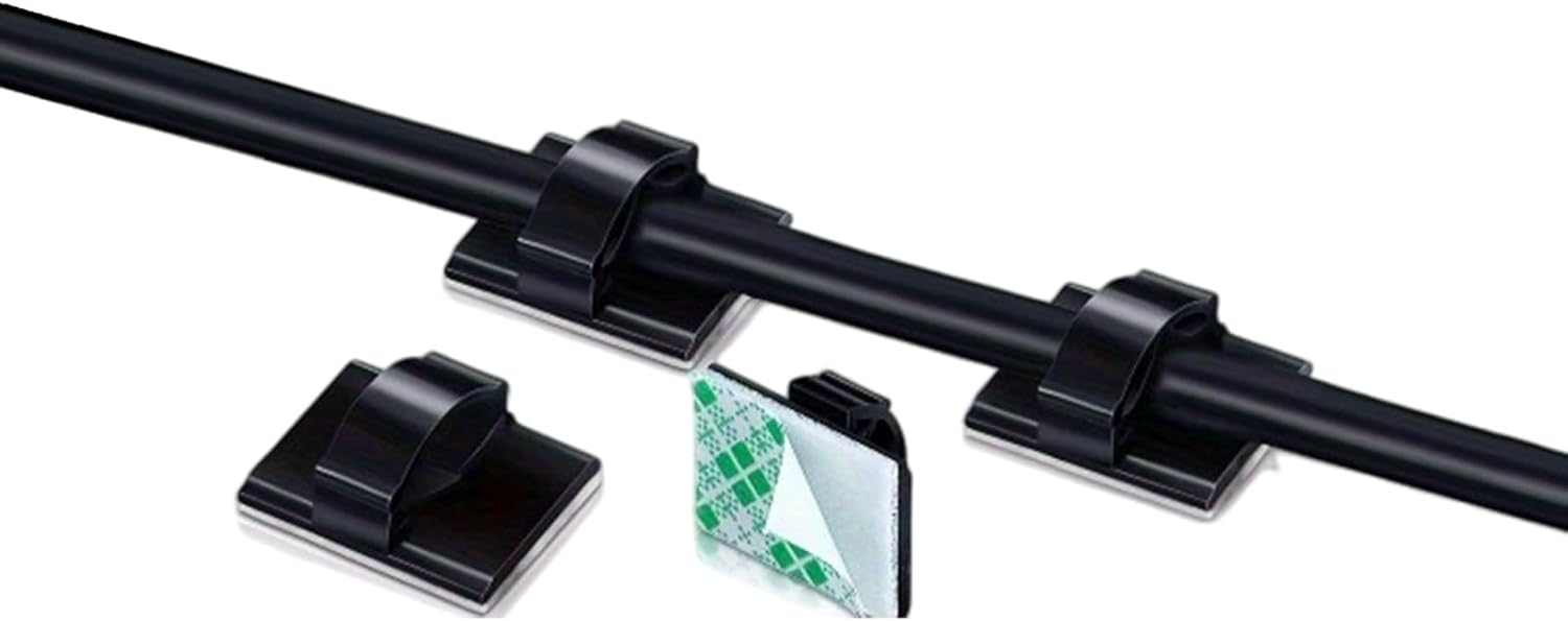 Adhesive Cable Clips 50Pcs Wire Management Clamps Cord Organizer Hardware Desk Accessory Fasteners