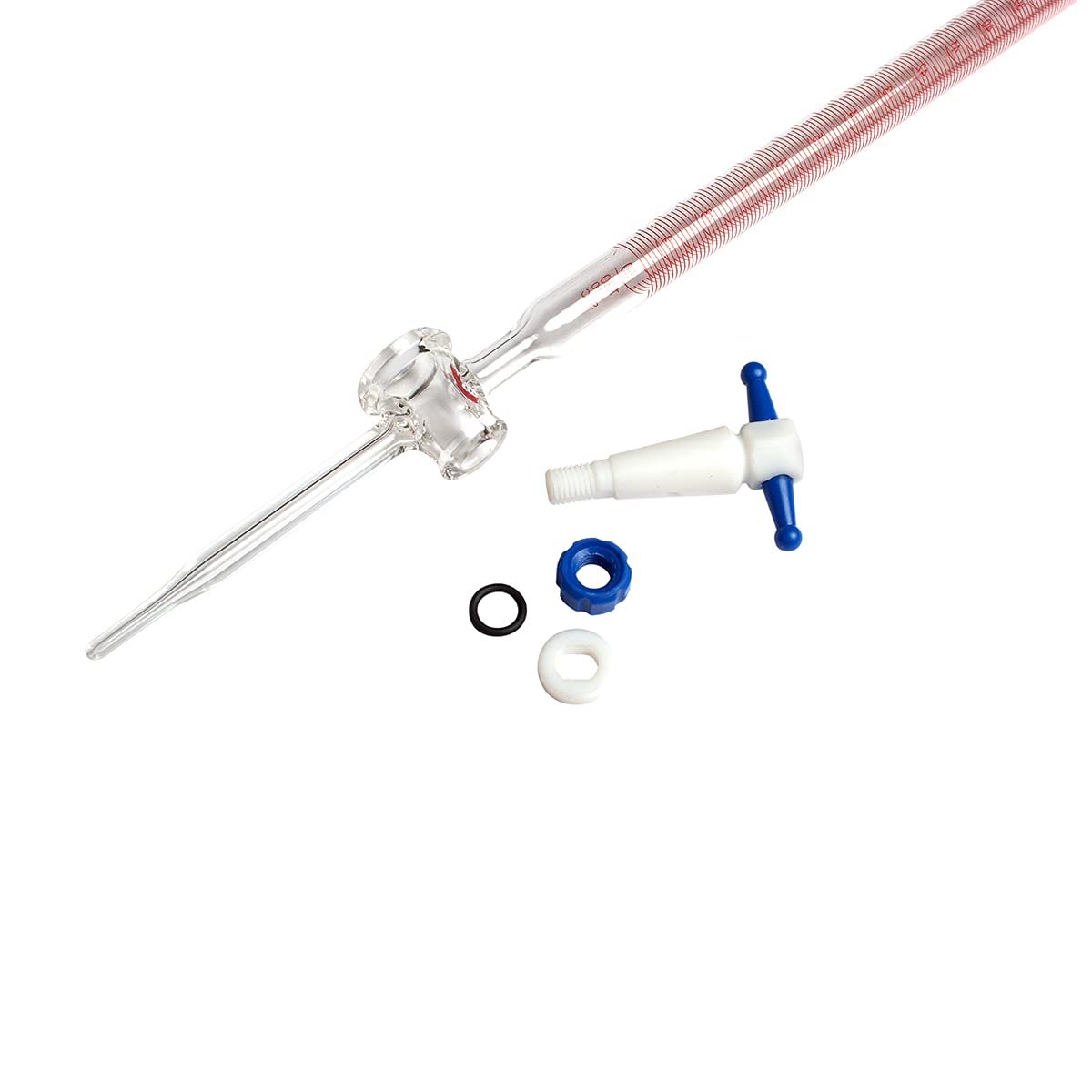 Corning 2103 – 50 cristal de borosilicato clase A bureta con llave de paso de teflón de producto Estándar enchufe y el polvo, 50 ml