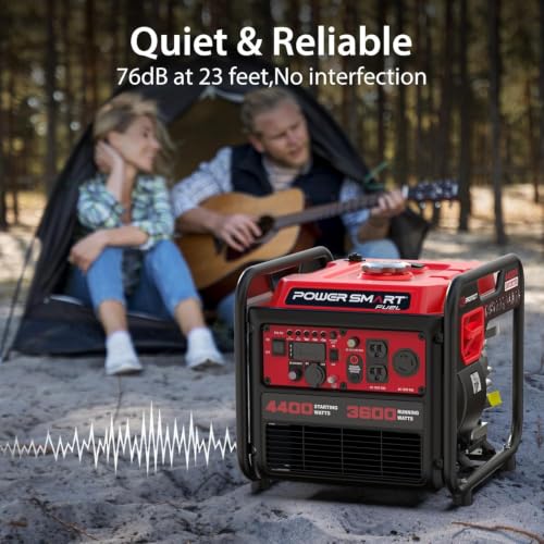 Image of PowerSmart 4400 Watt Portable Generator With Inverter Technology, Parallel Ready, 223cc 4-Stroke Engine, Gas Generator for Home Use, Emergency